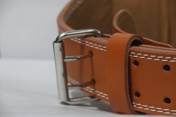 Gorkhey Muscles Gym Belt Color Brown Leather Belt Buckle